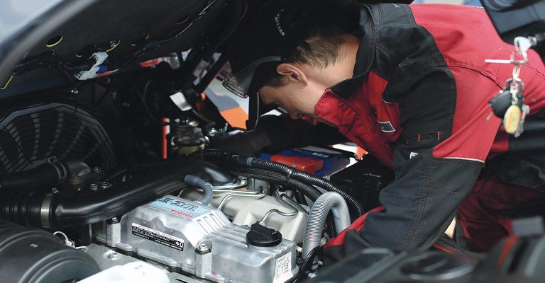 Löffler Service-Techniker bei der Arbeit